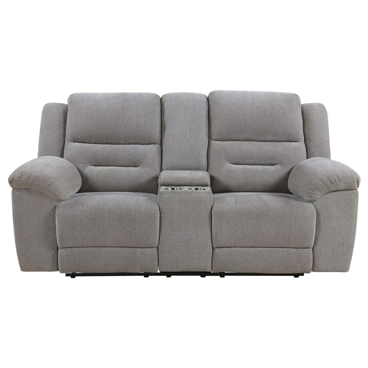 602552 Gilson Chenille Upholstered Reclining Loveseat Grey