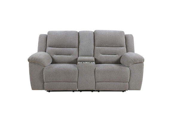 602552 Gilson Chenille Upholstered Reclining Loveseat Grey