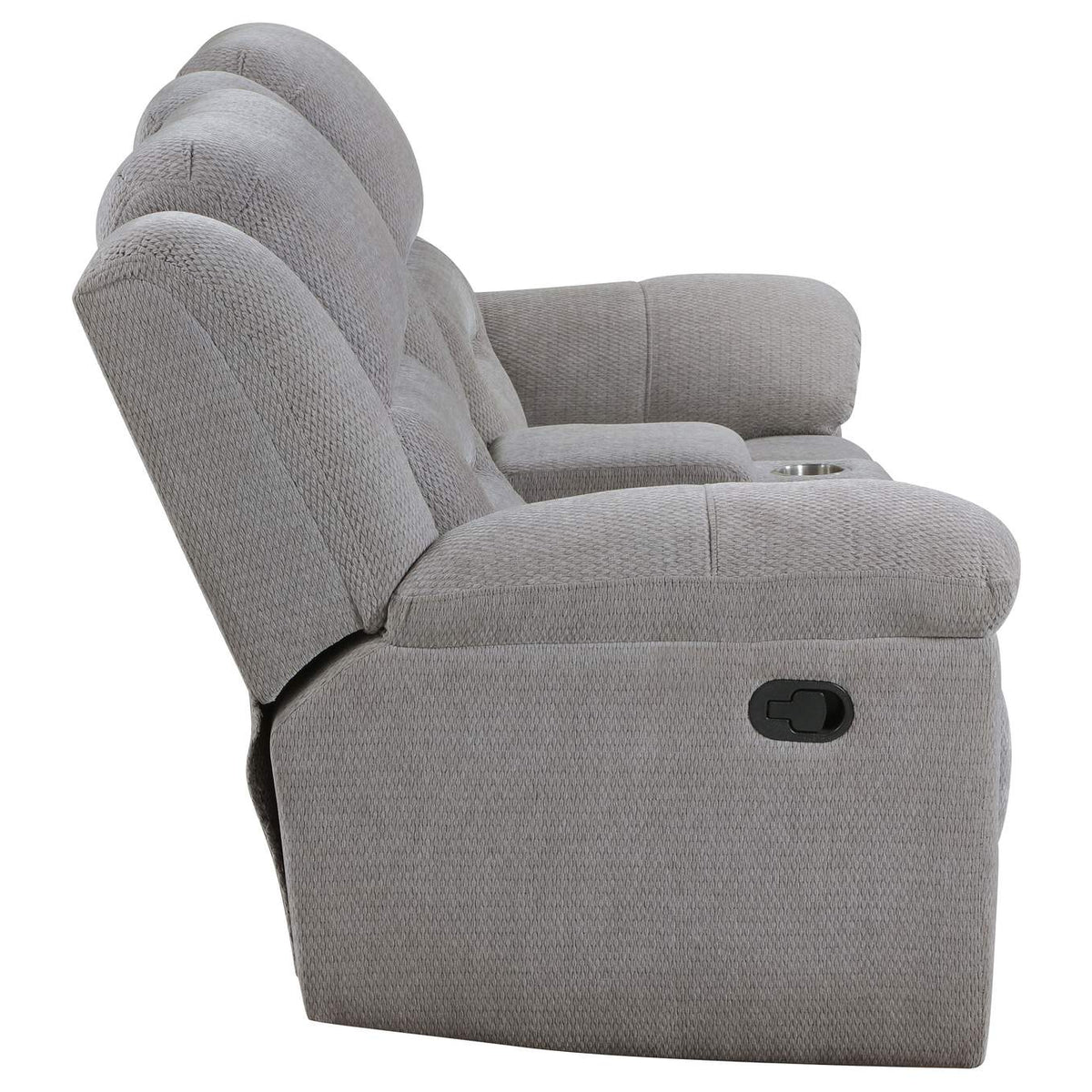 602552 Gilson Chenille Upholstered Reclining Loveseat Grey