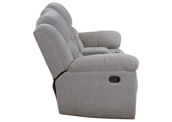 602552 Gilson Chenille Upholstered Reclining Loveseat Grey