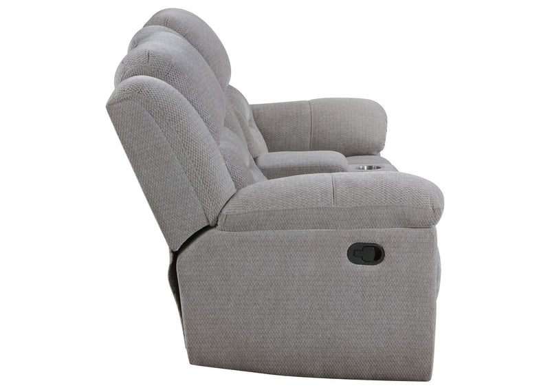 602552 Gilson Chenille Upholstered Reclining Loveseat Grey