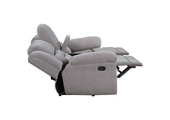 602552 Gilson Chenille Upholstered Reclining Loveseat Grey