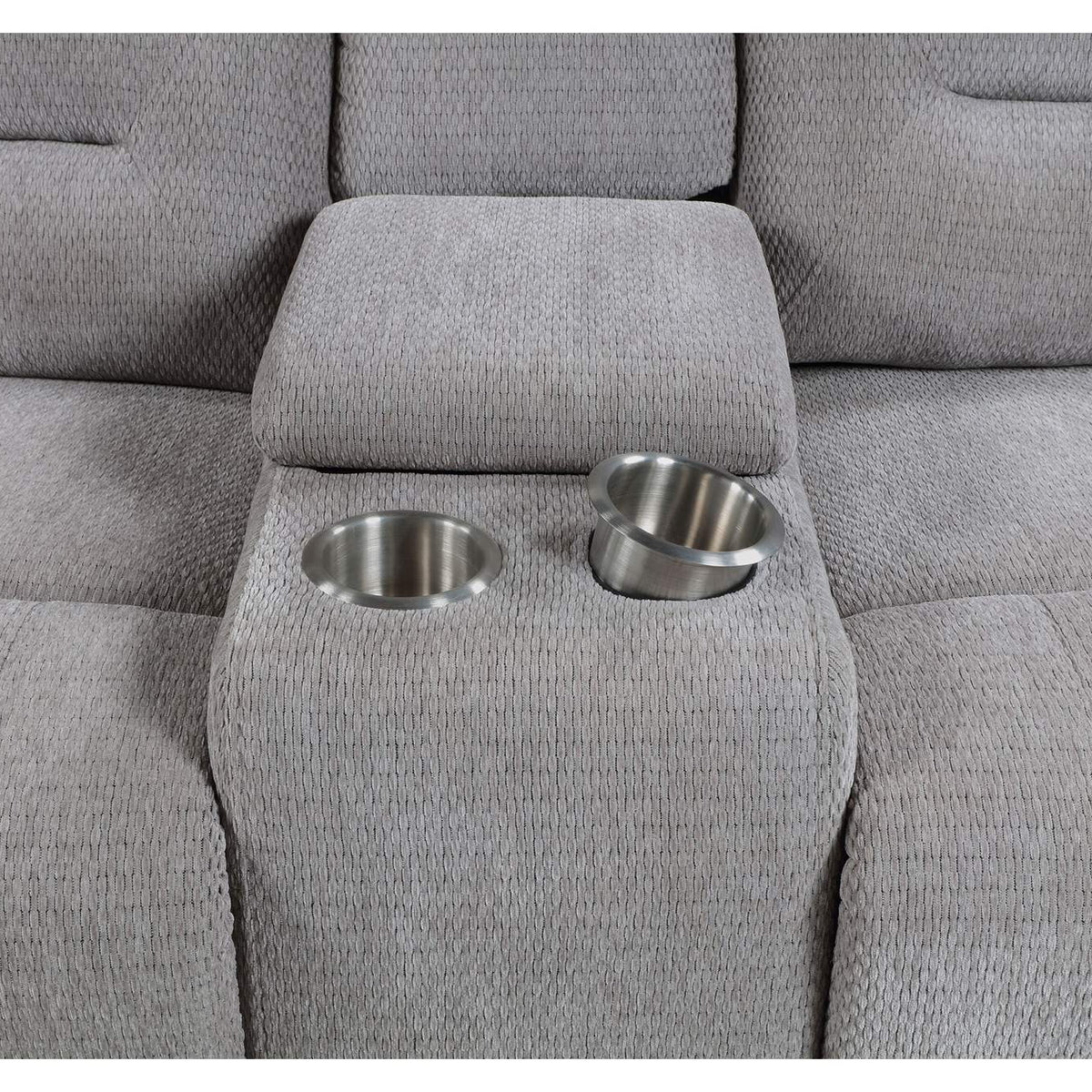 602552 Gilson Chenille Upholstered Reclining Loveseat Grey