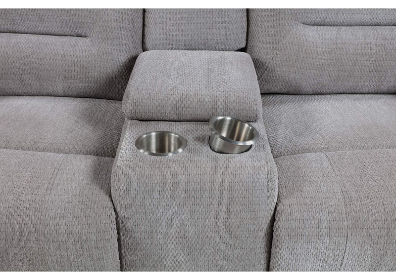 602552 Gilson Chenille Upholstered Reclining Loveseat Grey