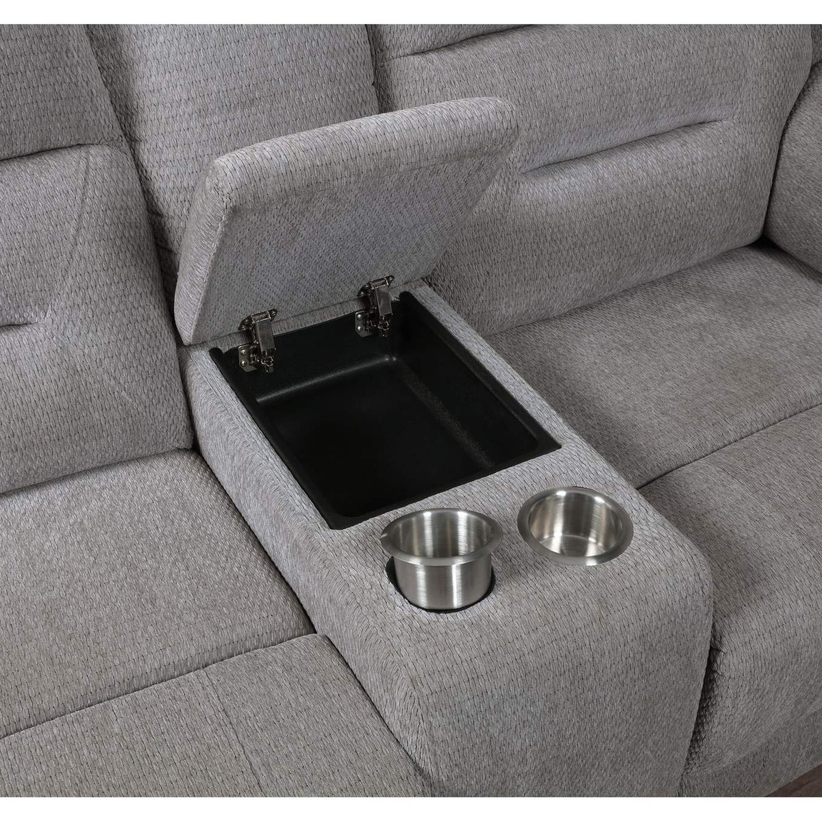 602552 Gilson Chenille Upholstered Reclining Loveseat Grey