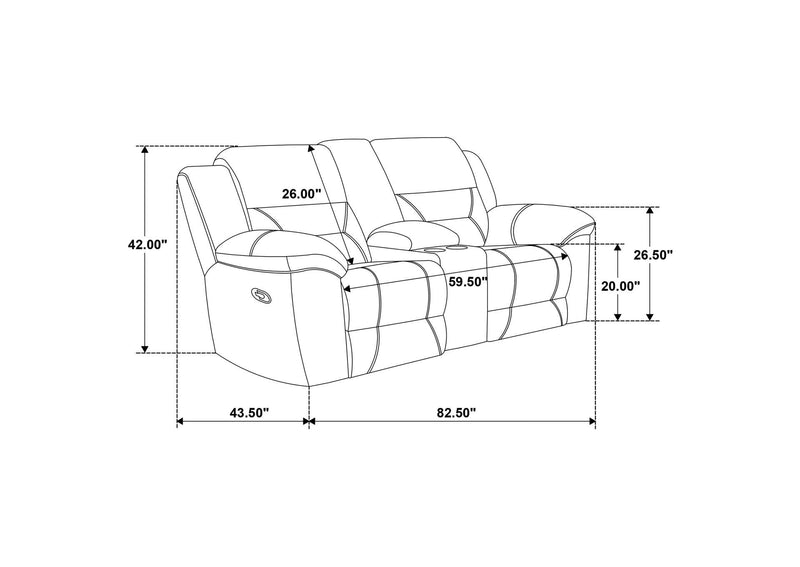 602552 Gilson Chenille Upholstered Reclining Loveseat Grey