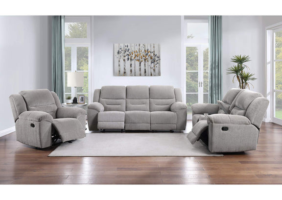 602552 Gilson Chenille Upholstered Reclining Loveseat Grey