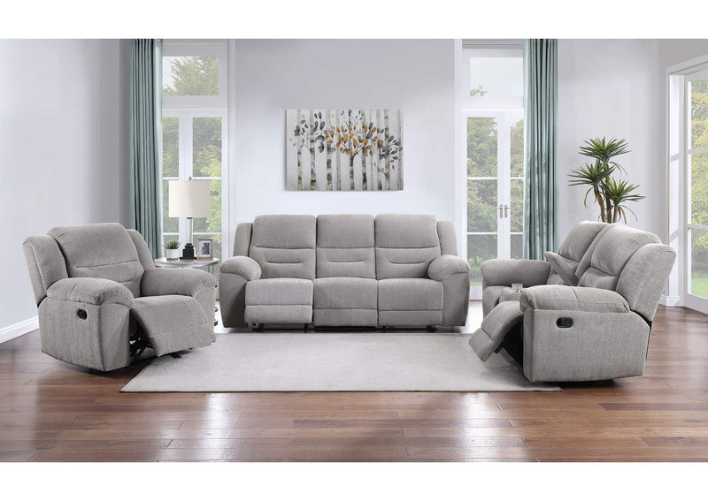 602552 Gilson Chenille Upholstered Reclining Loveseat Grey