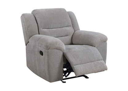 602553 Gilson Chenille Upholstered Glider Recliner Chair Grey
