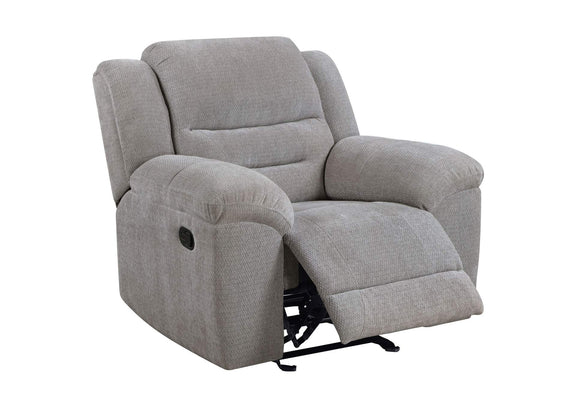 602553 Gilson Chenille Upholstered Glider Recliner Chair Grey