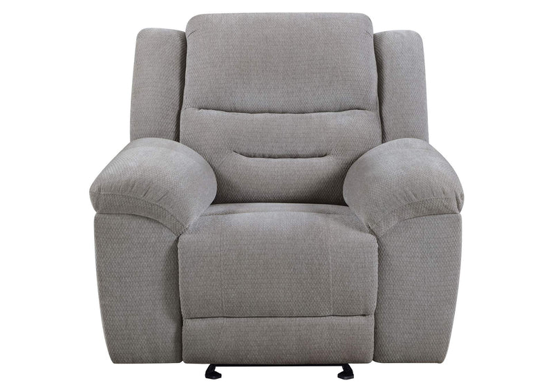 602553 Gilson Chenille Upholstered Glider Recliner Chair Grey