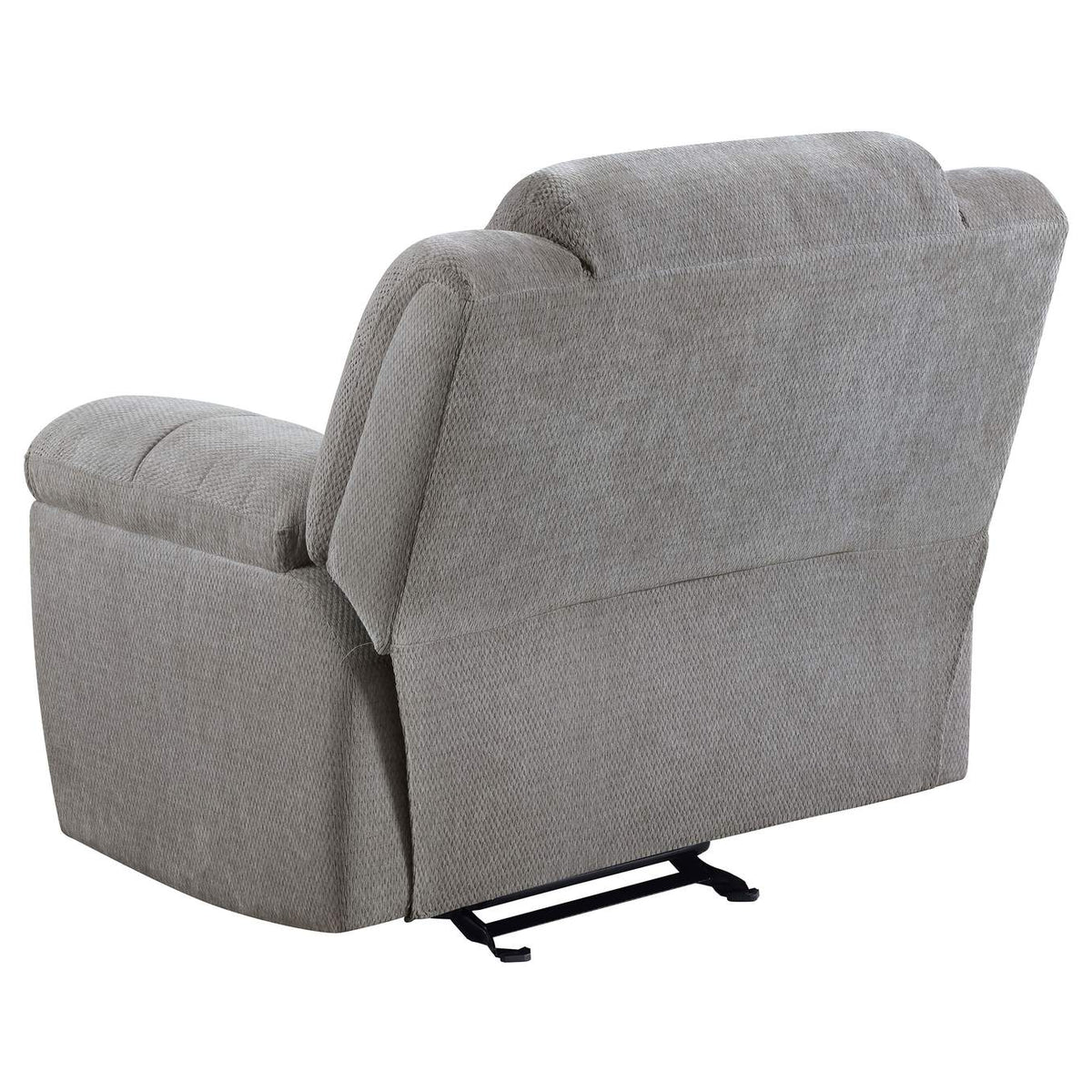 602553 Gilson Chenille Upholstered Glider Recliner Chair Grey
