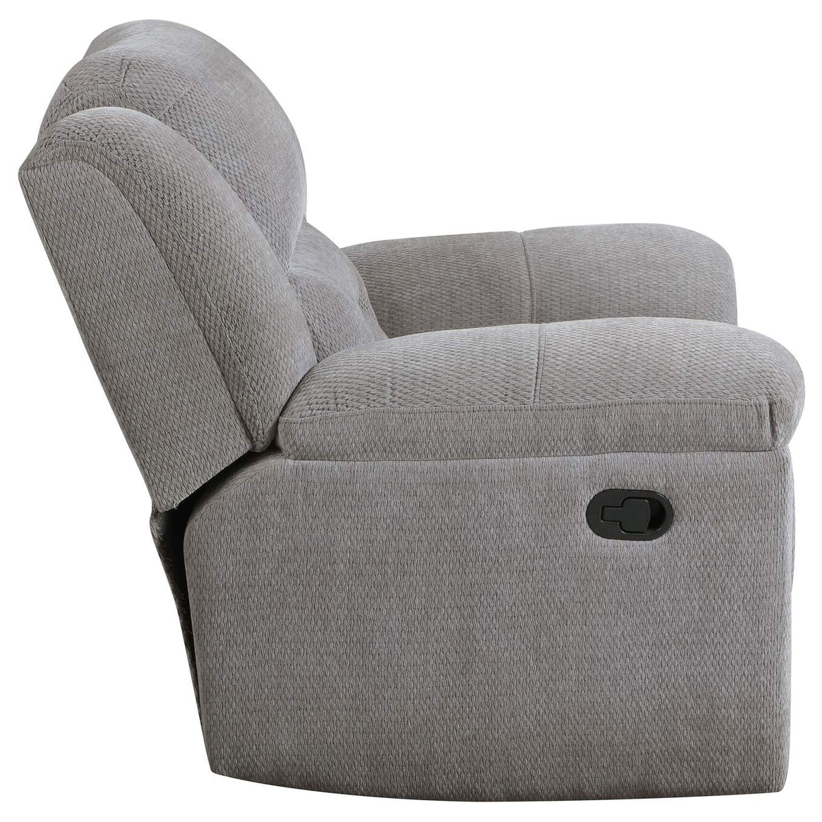 602553 Gilson Chenille Upholstered Glider Recliner Chair Grey