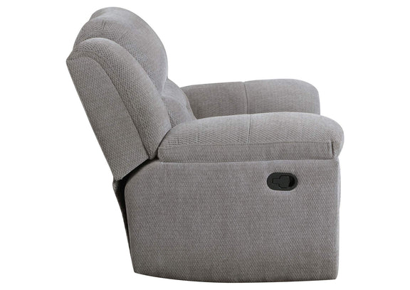 602553 Gilson Chenille Upholstered Glider Recliner Chair Grey