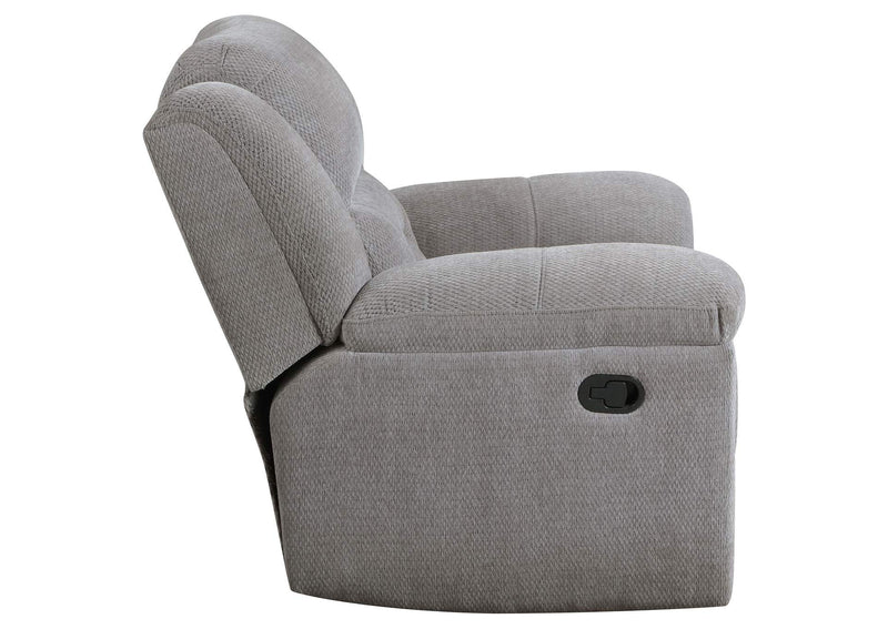 602553 Gilson Chenille Upholstered Glider Recliner Chair Grey