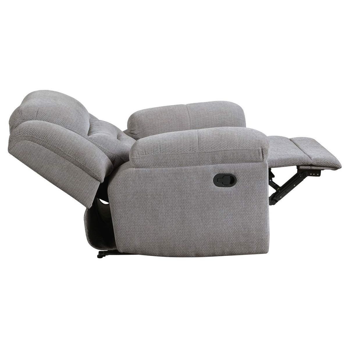 602553 Gilson Chenille Upholstered Glider Recliner Chair Grey
