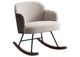 602625 Paige Boucle Upholstered Mid Back Rocking Chair Beige