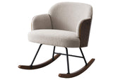 602625 Paige Boucle Upholstered Mid Back Rocking Chair Beige