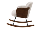 602625 Paige Boucle Upholstered Mid Back Rocking Chair Beige