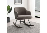 602626 Paige Boucle Upholstered Mid Back Rocking Chair Taupe