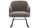 602626 Paige Boucle Upholstered Mid Back Rocking Chair Taupe