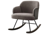 602626 Paige Boucle Upholstered Mid Back Rocking Chair Taupe