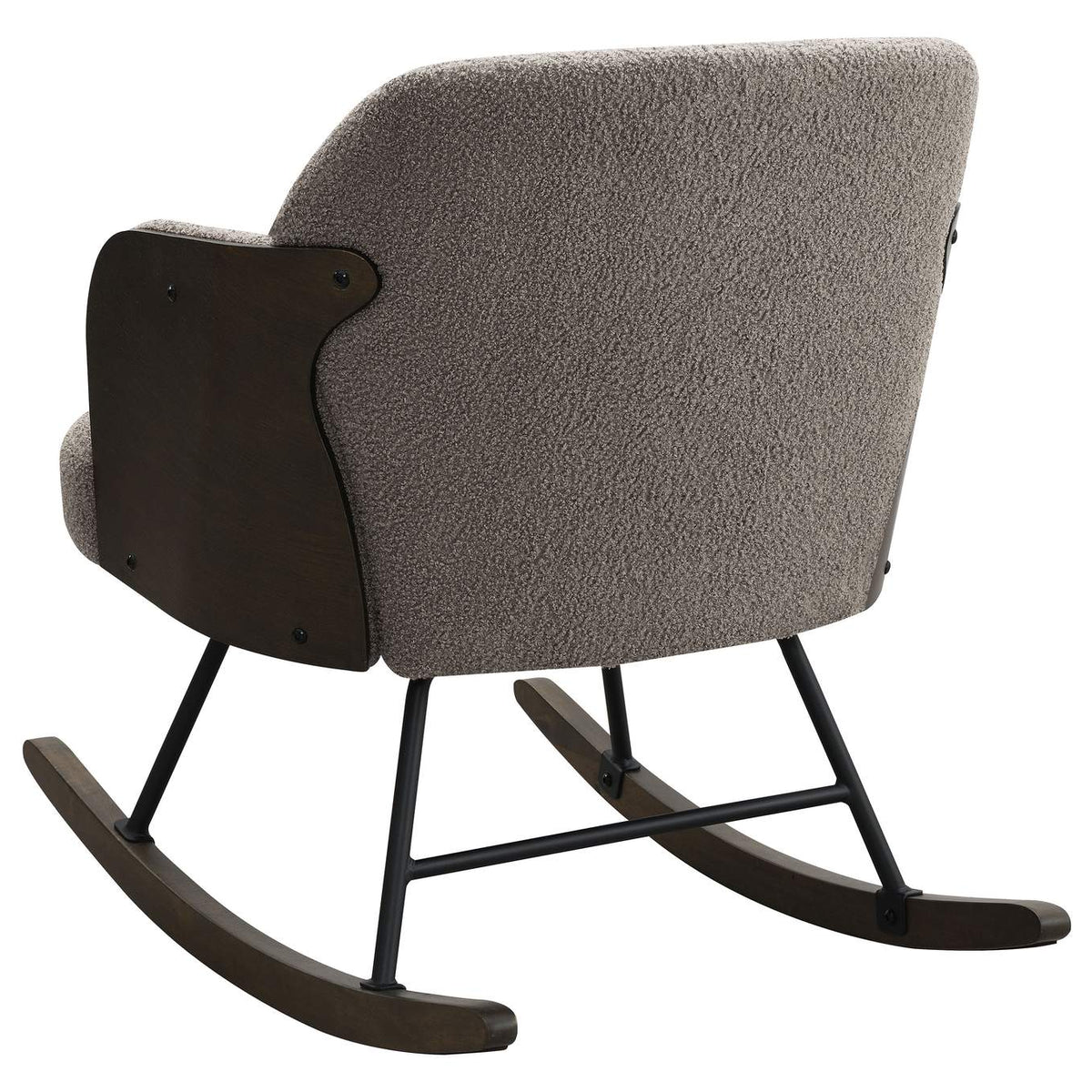 602626 Paige Boucle Upholstered Mid Back Rocking Chair Taupe