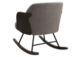 602626 Paige Boucle Upholstered Mid Back Rocking Chair Taupe