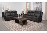 Raelynn 2-piece Upholstered Reclining Sofa Set Grey
