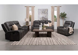 Raelynn 3-piece Upholstered Reclining Sofa Set Grey