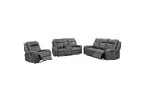 603191-S3 Raelynn 3-piece Upholstered Reclining Sofa Set Grey