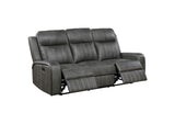 603191-S3 Raelynn 3-piece Upholstered Reclining Sofa Set Grey