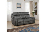 603191 Raelynn Upholstered Track Arm Motion Sofa Grey