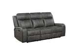603191 Raelynn Upholstered Track Arm Motion Sofa Grey