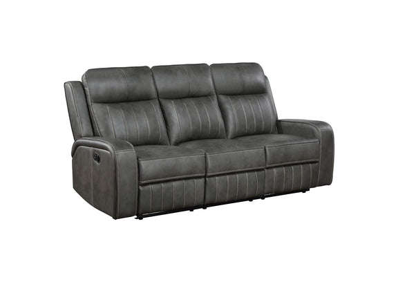 603191 Raelynn Upholstered Track Arm Motion Sofa Grey