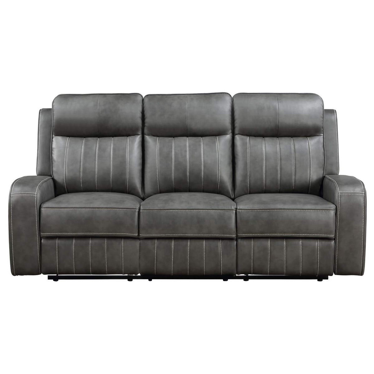 603191 Raelynn Upholstered Track Arm Motion Sofa Grey