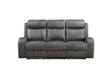 603191 Raelynn Upholstered Track Arm Motion Sofa Grey
