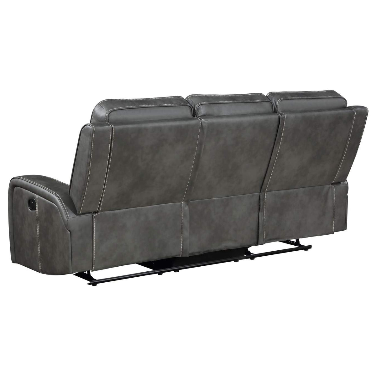 603191 Raelynn Upholstered Track Arm Motion Sofa Grey
