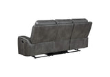 603191 Raelynn Upholstered Track Arm Motion Sofa Grey