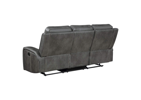 603191 Raelynn Upholstered Track Arm Motion Sofa Grey