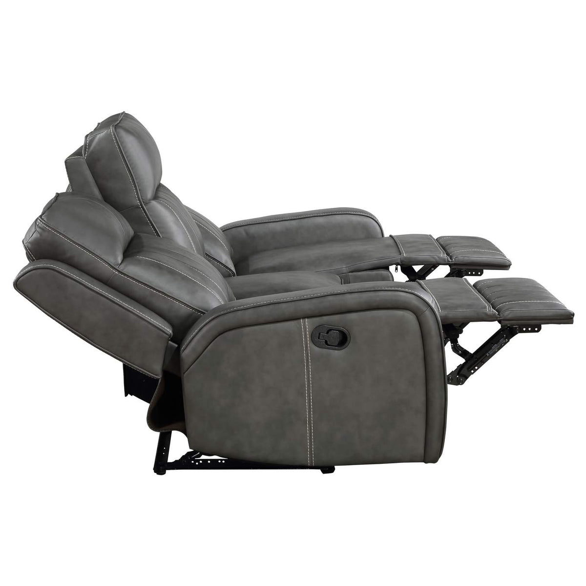 603191 Raelynn Upholstered Track Arm Motion Sofa Grey