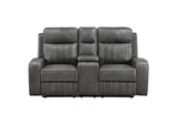 603192 Raelynn Upholstered Track Arm Motion Loveseat Grey