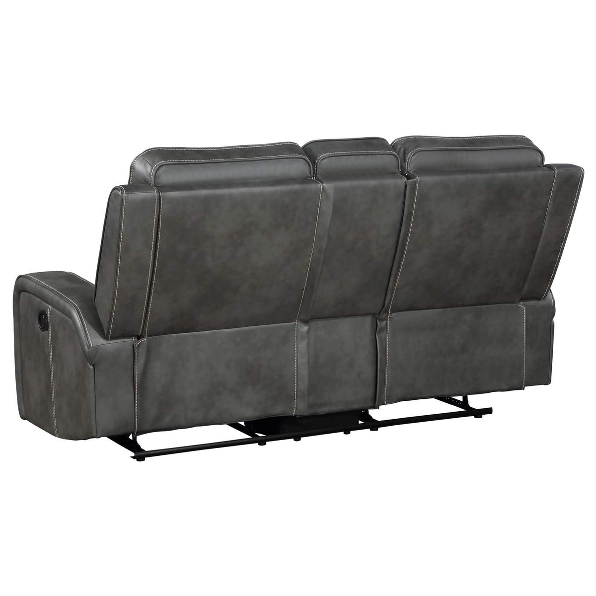 603192 Raelynn Upholstered Track Arm Motion Loveseat Grey