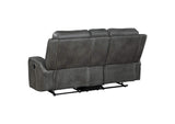 603192 Raelynn Upholstered Track Arm Motion Loveseat Grey