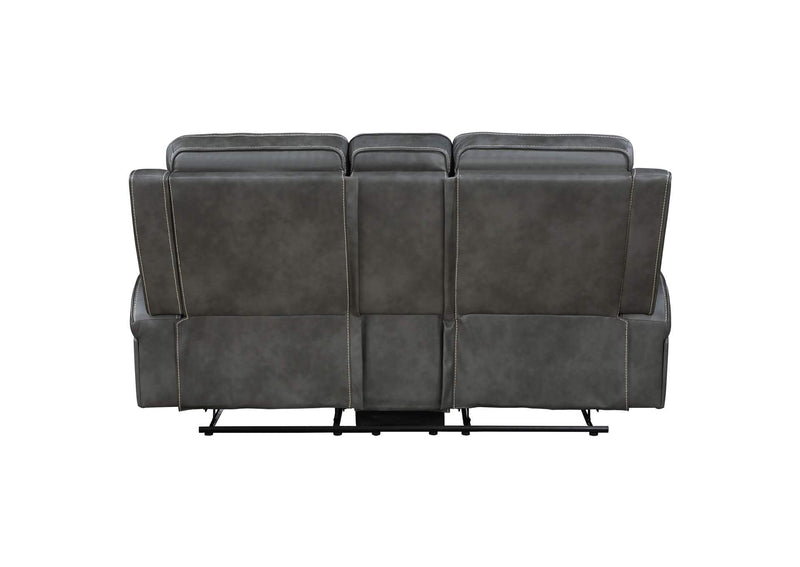 603192 Raelynn Upholstered Track Arm Motion Loveseat Grey