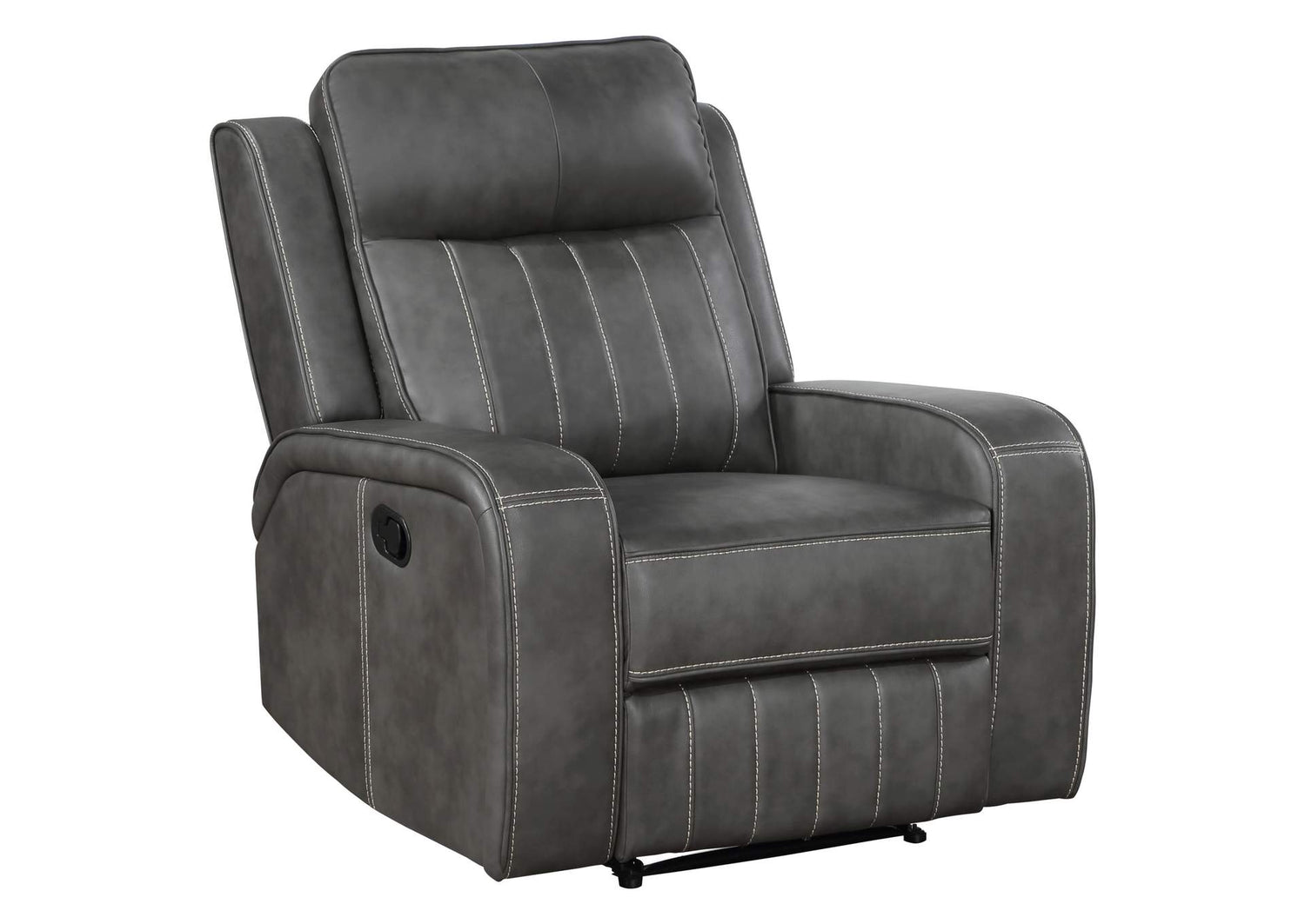 603193 Raelynn Upholstered Track Arm Recliner Grey