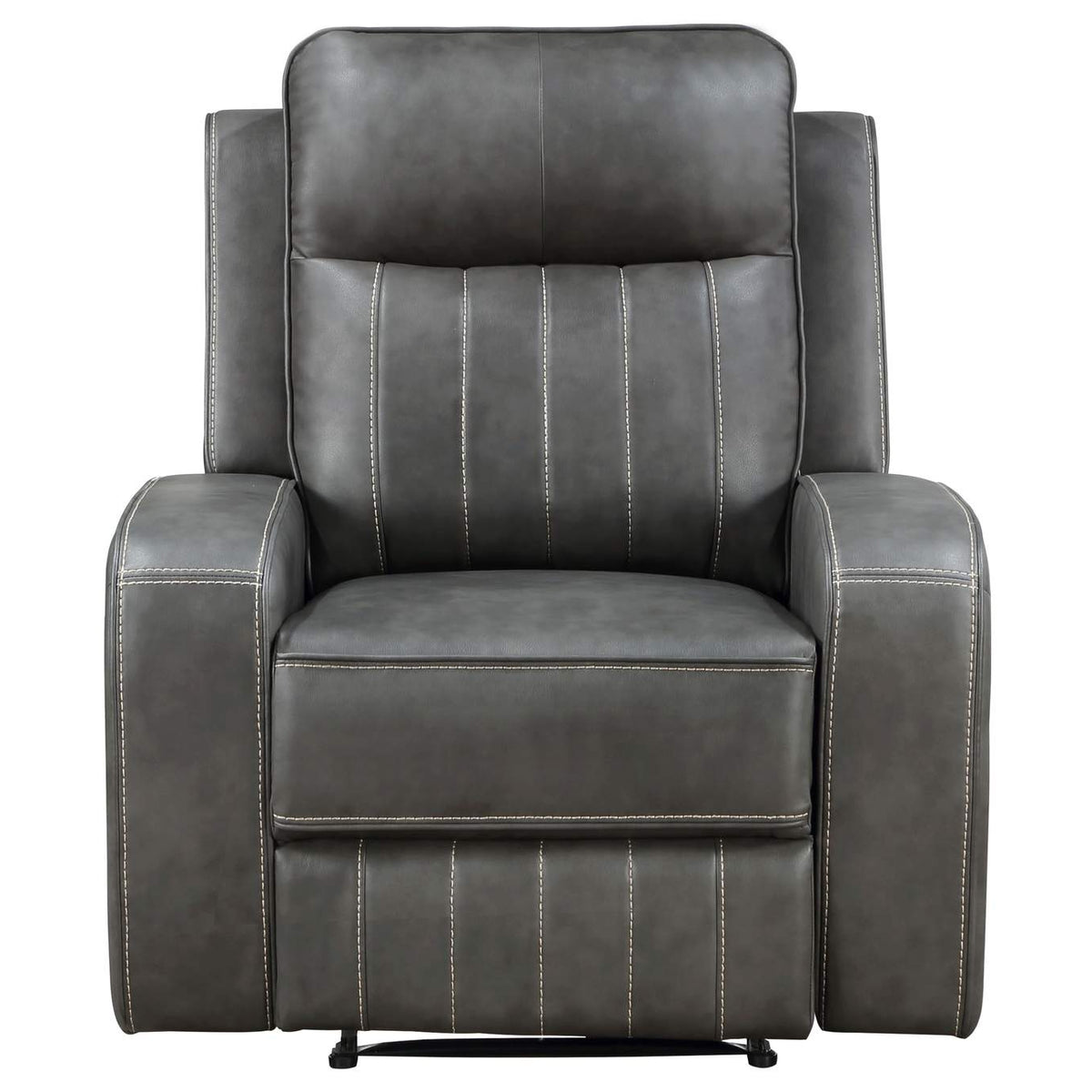 603193 Raelynn Upholstered Track Arm Recliner Grey
