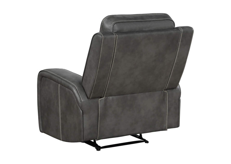 603193 Raelynn Upholstered Track Arm Recliner Grey
