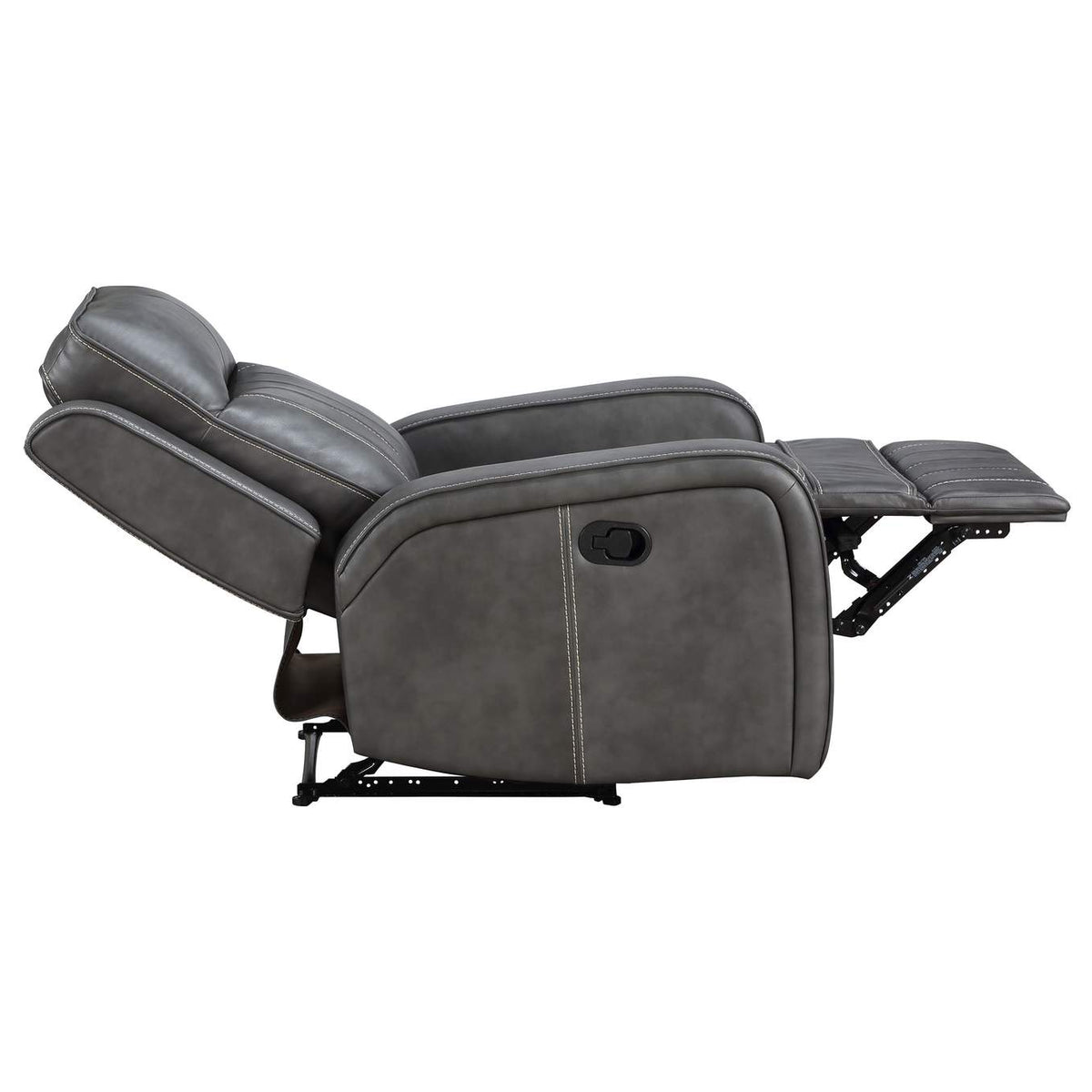 603193 Raelynn Upholstered Track Arm Recliner Grey