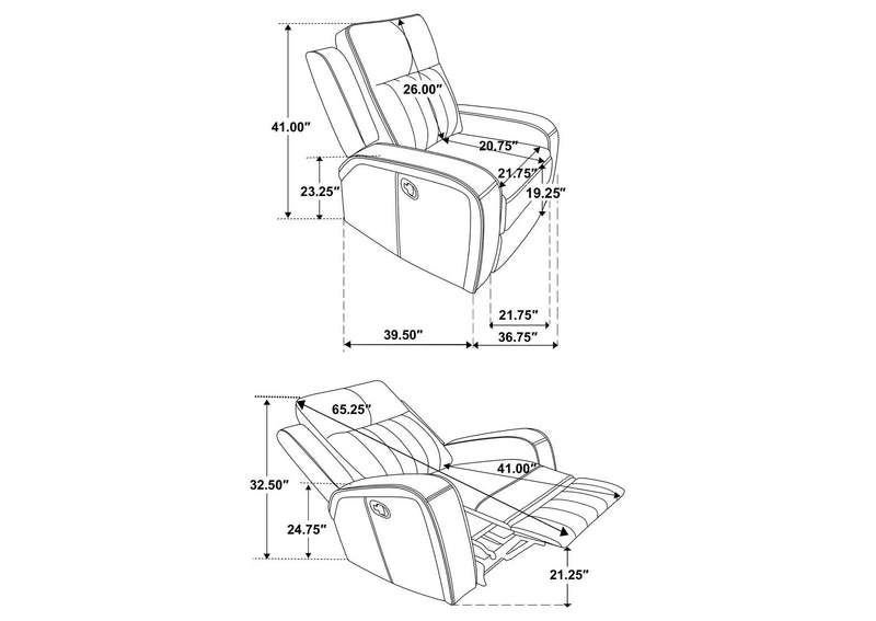 603193 Raelynn Upholstered Track Arm Recliner Grey